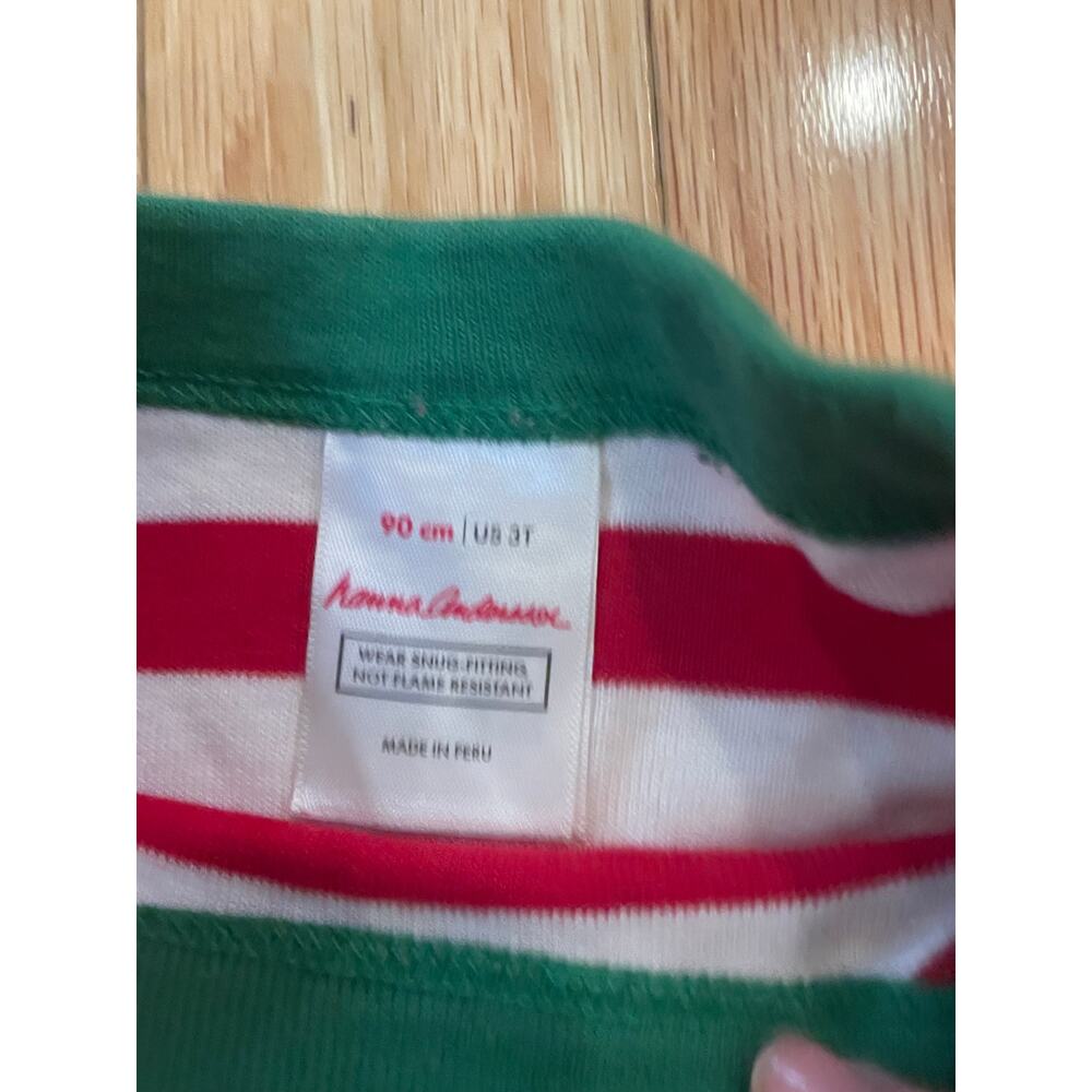 Hanna Anderson Girls‎ Christmas Bundle, Stripe Pajamas 3T, Plaid Dress 4T - Picture 2 of 5